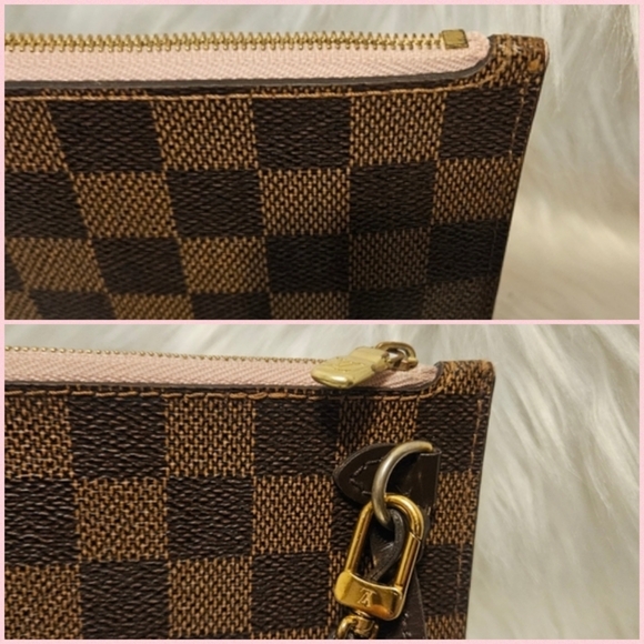 Louis Vuitton Damier Ebene Neverfull MM Pouch w/ Rose Ballerine Interior… - Picture 3 of 14